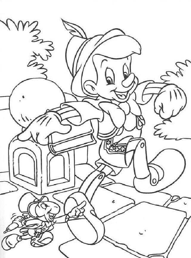 coloriage Pinocchio et cricket